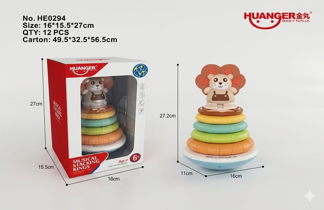 Torre de Aros Apilables Musical y Porfiado - Diseño León-Huanger (HE0294)