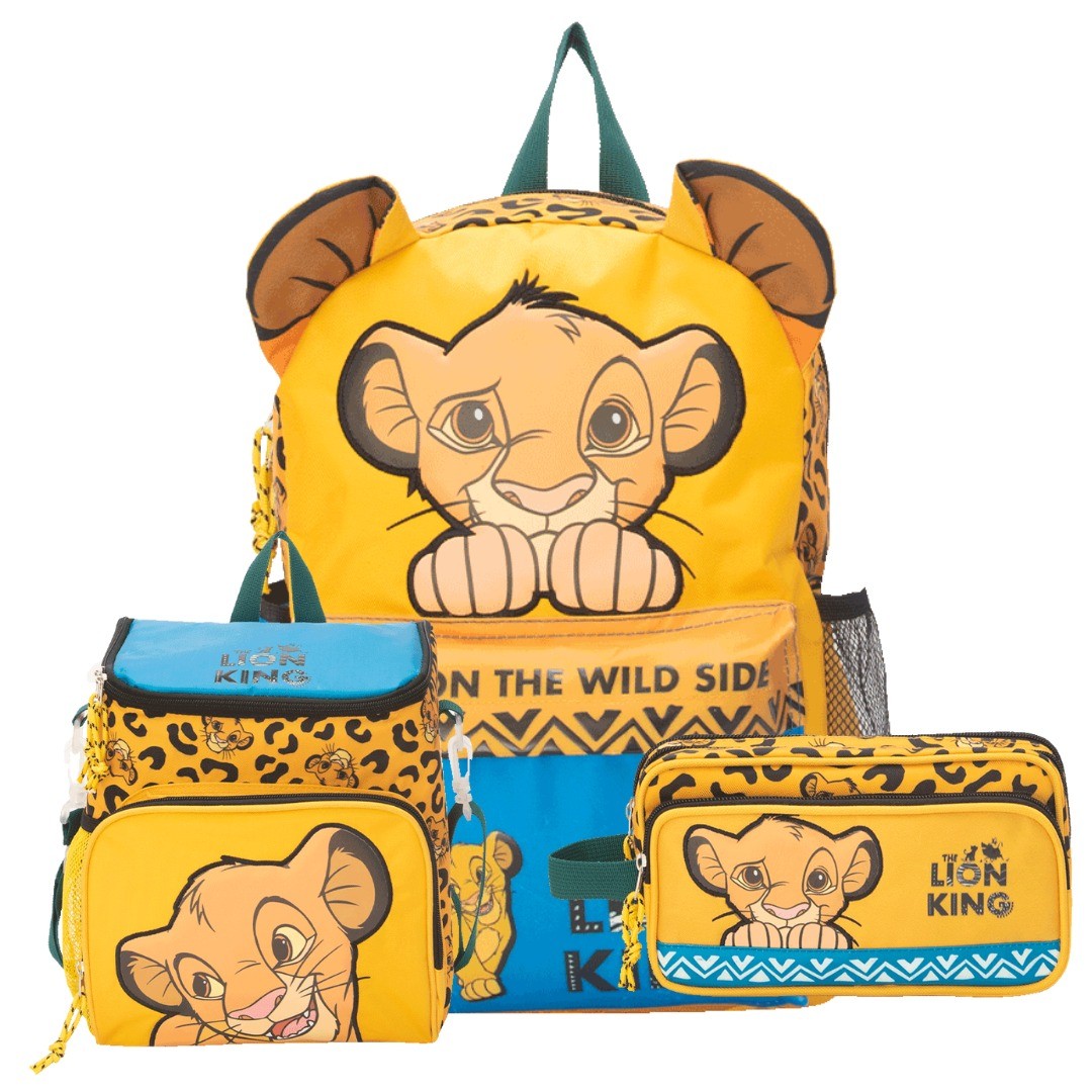 PACK DE MOCHILA  LONCHERA Y CARTUCHERA REY LEON