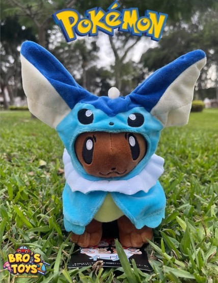Peluche de Eevee Disfrazado de Vaporeon Pokémon (Kanto) – Coleccionable | Alta Calidad (PK0312)