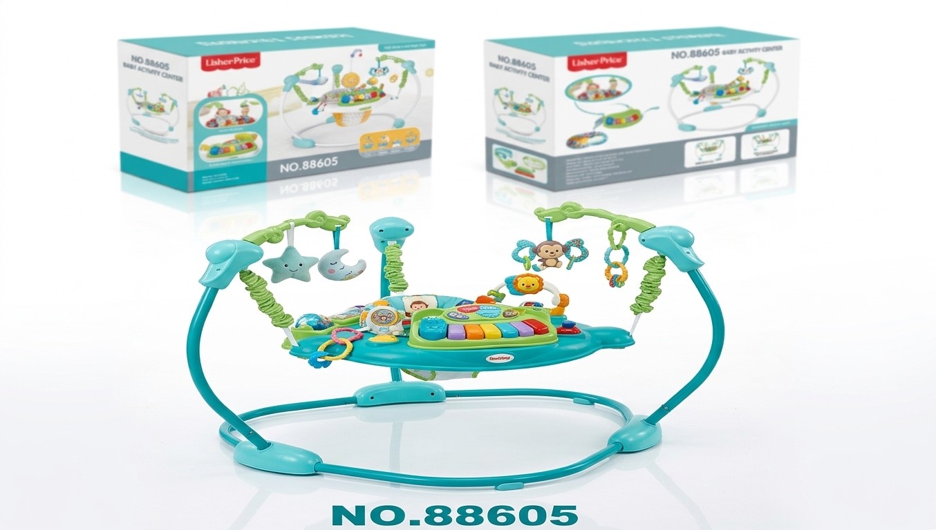 Saltarín Saltador con Centro de Actividades para Bebé – Color Verde (88605 Green)