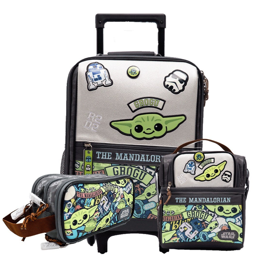 PACK DE MOCHILA LONCHERA Y CARTUCHERA MANDALORIAN