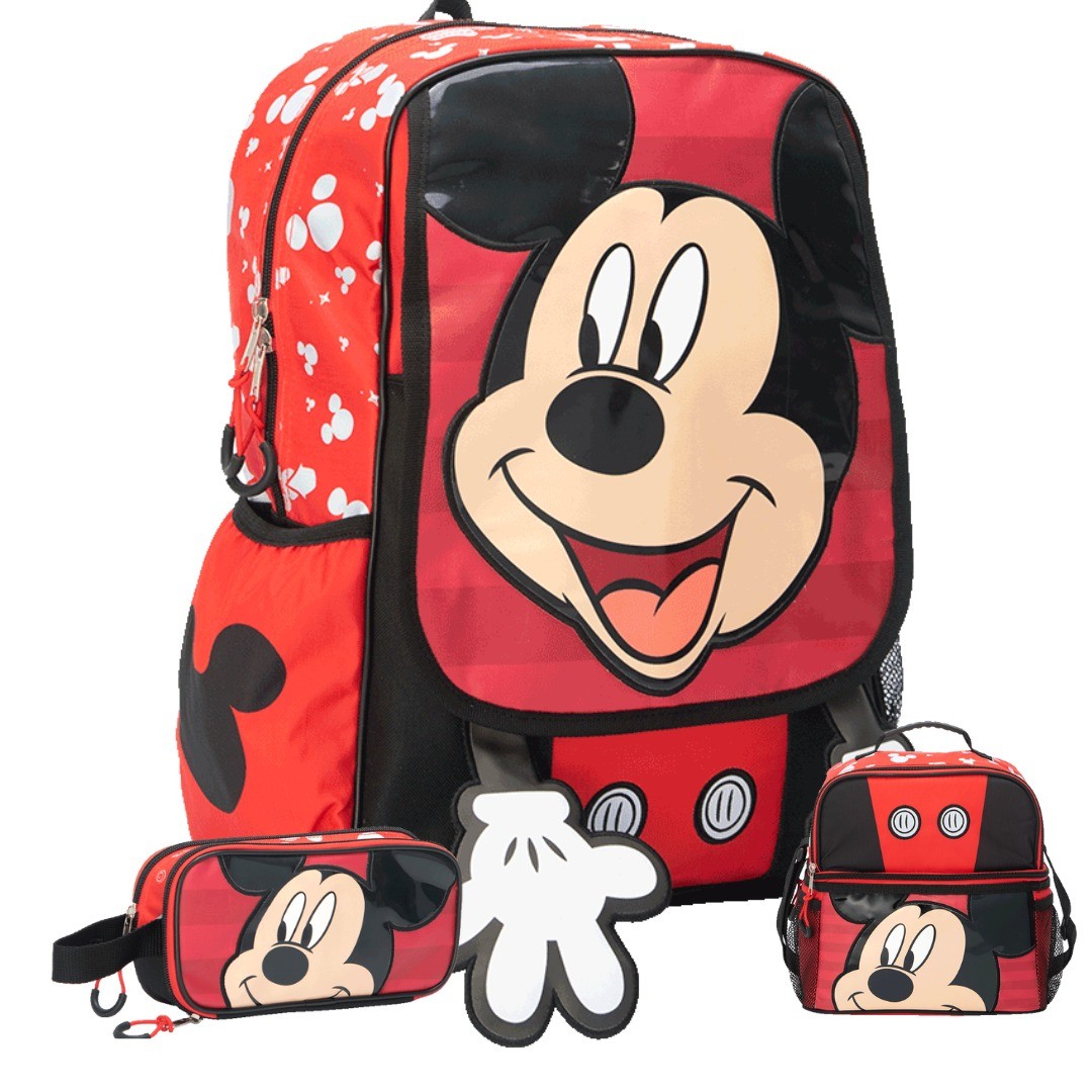 PACK DE MOCHILA  LONCHERA Y CARTUCHERA MICKEY MOUSE