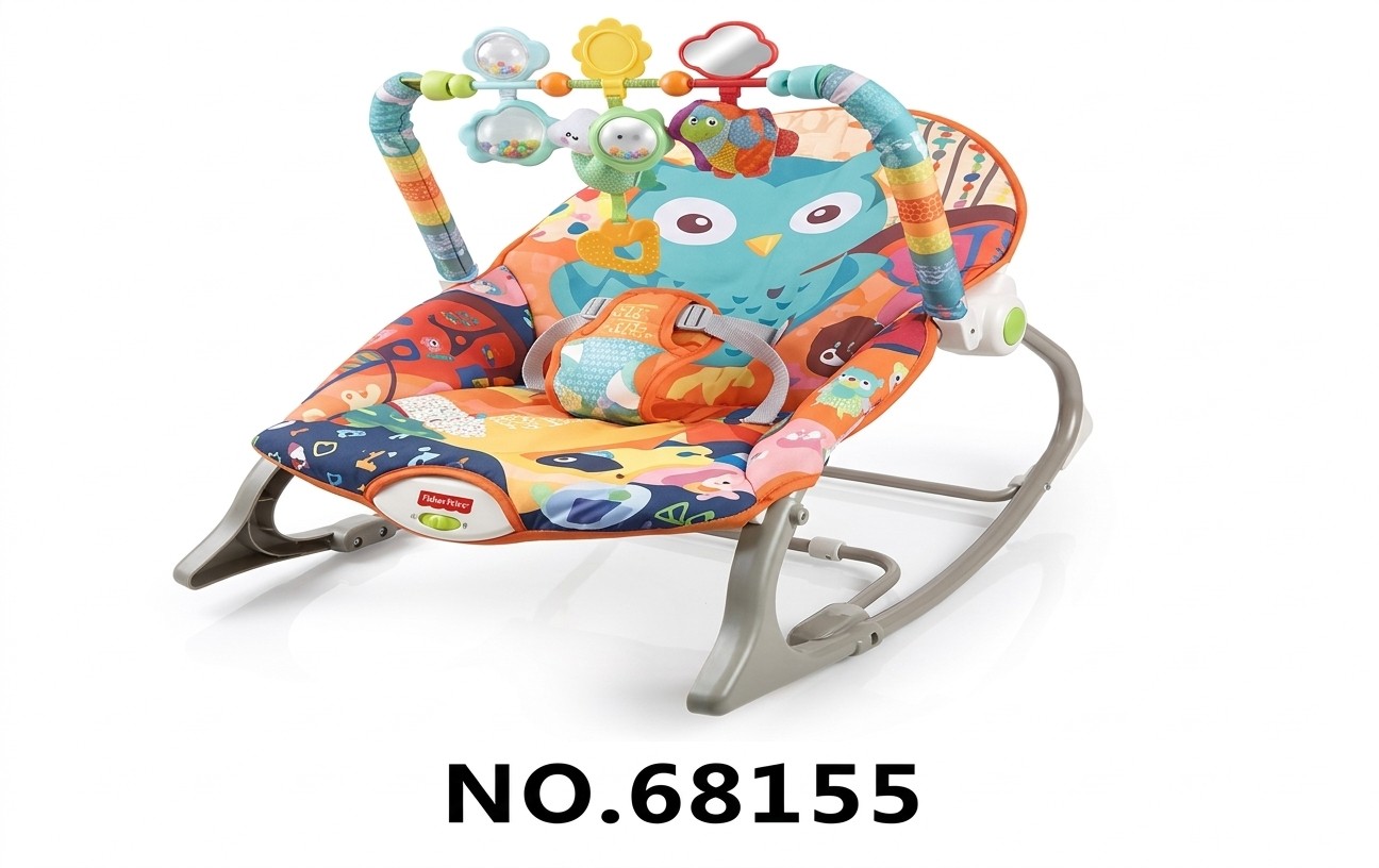 Silla Mecedora Musical para Bebé con Arco de Juguetes – Diseño Búho Multicolor (68155)