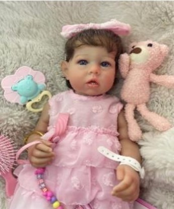Muñeca Bebé Reborn Realista "Princesa Rosa" - Vestido Texturizado y Kit de Accesorios Dulces (W17-2A)
