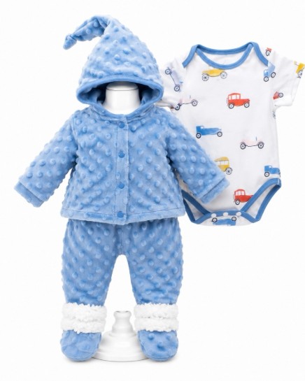 Conjunto de 3 Piezas Texturizado Azul para Muñecos