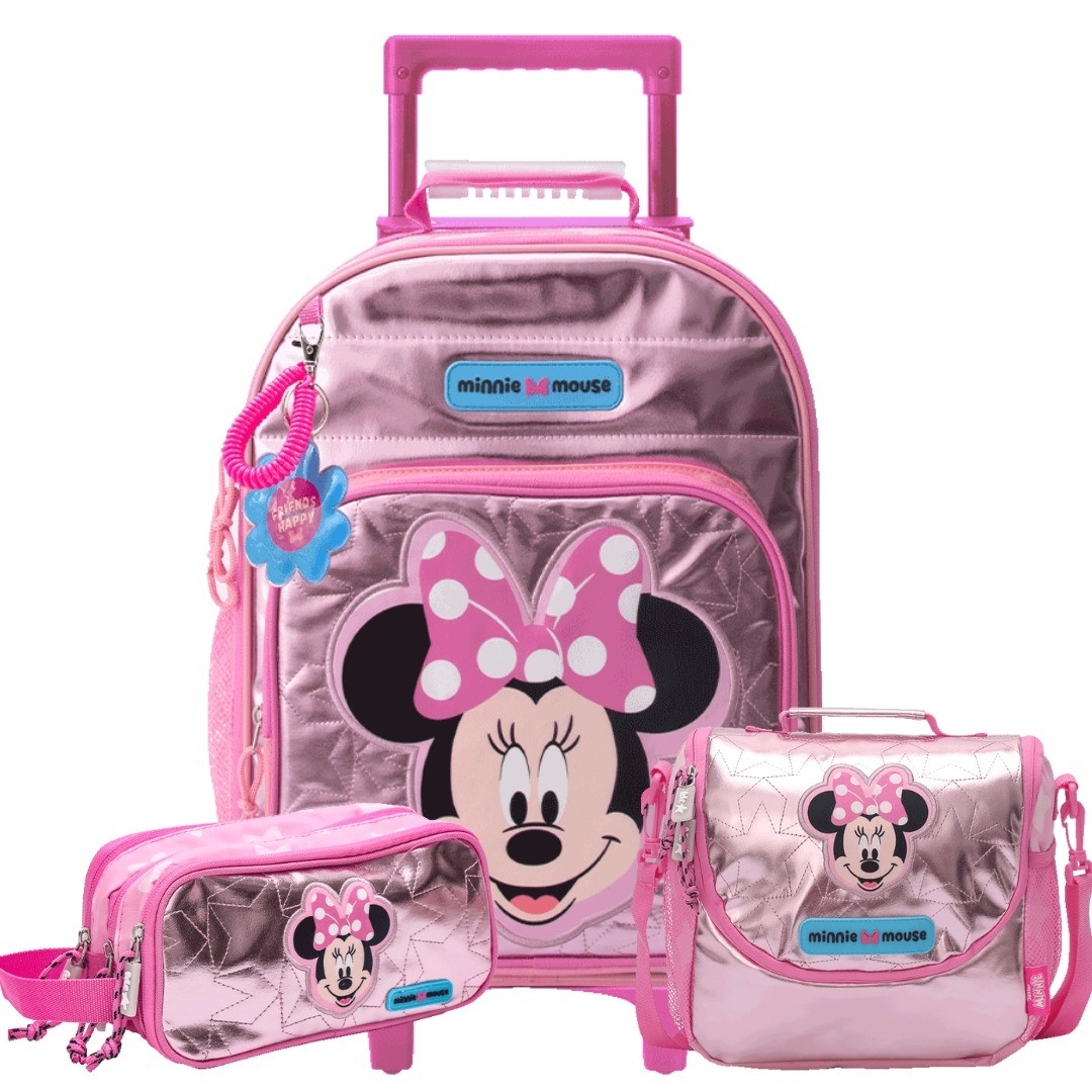 PACK DE MOCHILA  LONCHERA Y CARTUCHERA MINNIE MOUSE