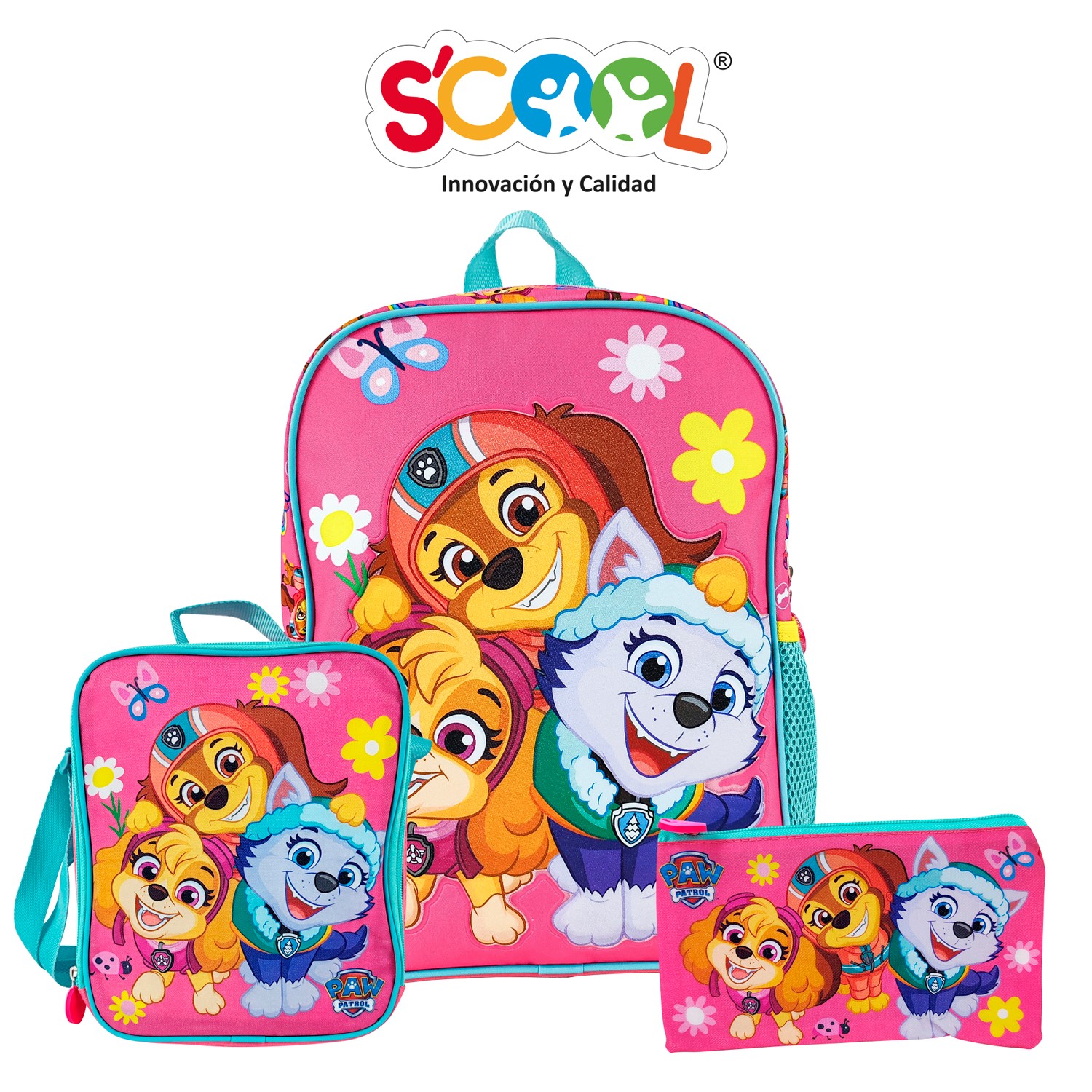 PACK DE MOCHILA LONCHERA Y CARTUCHERA PAW PATROL