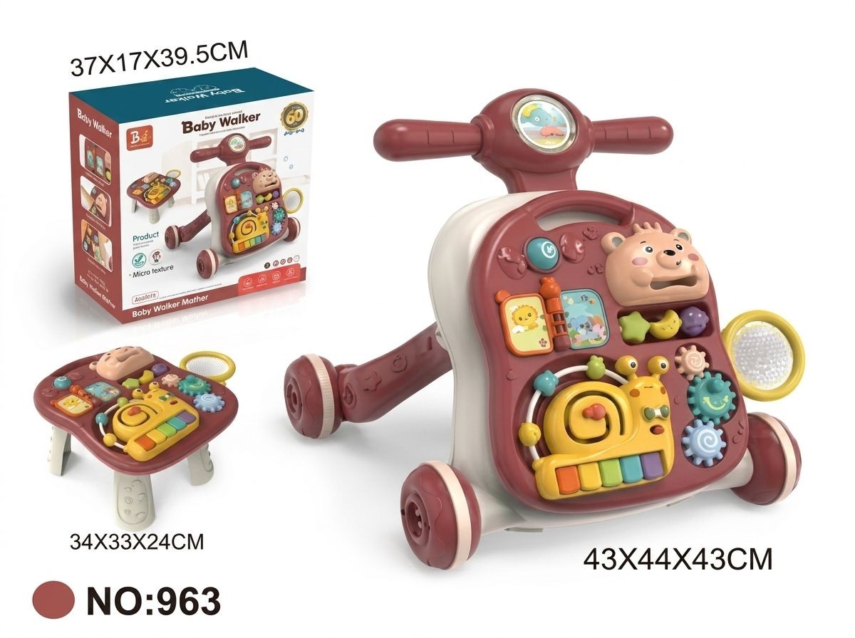Andador Caminador y Mesa Didáctica Musical 2 en 1 - Diseño Caracol (963)