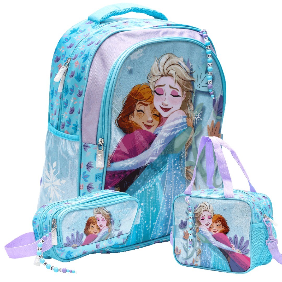 PACK MOCHILA CARTUCHERA Y LONCHERA FROZEN