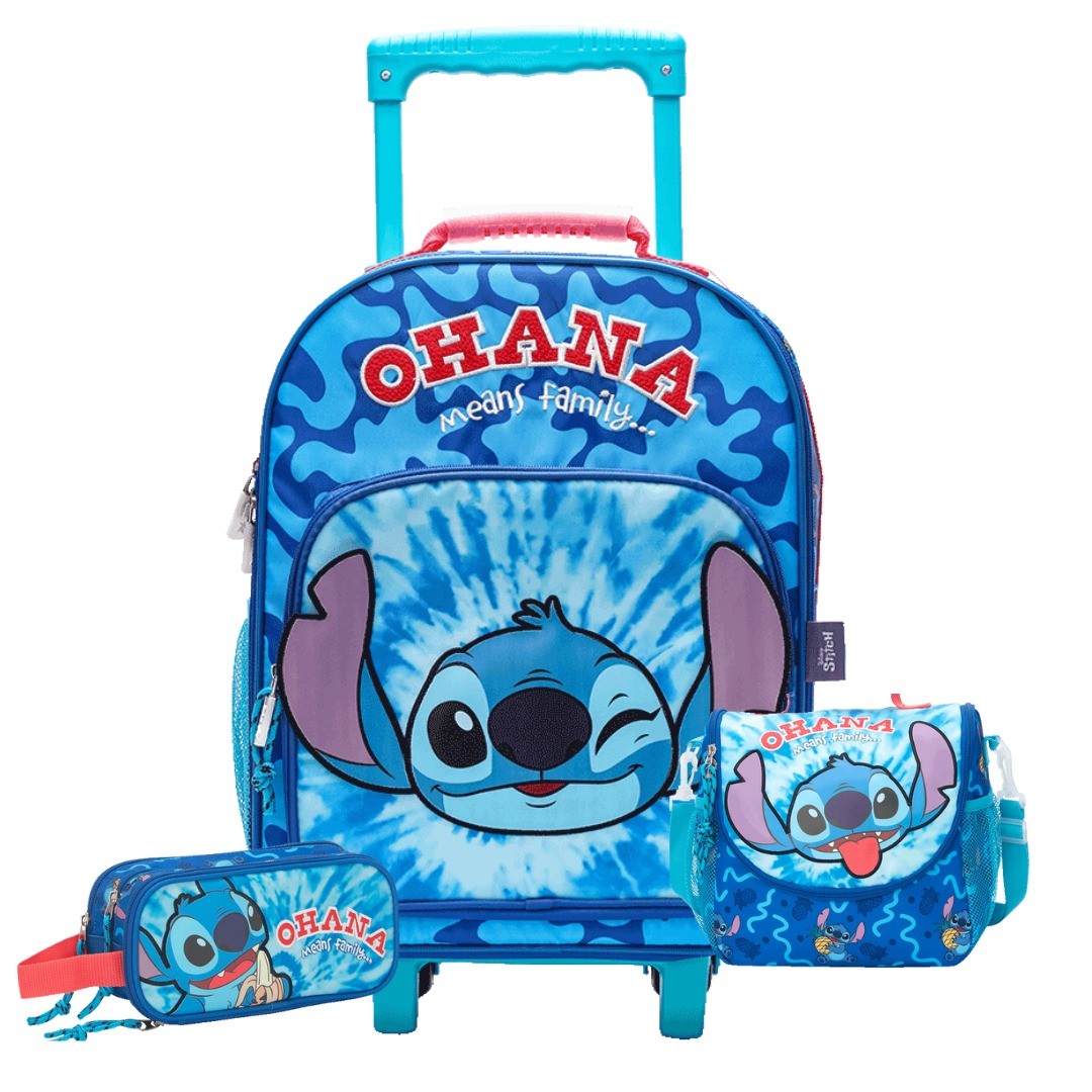 PACK DE MOCHILA  LONCHERA Y CARTUCHERA LILO & STITCH