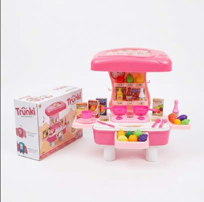 Set de Cocina Portátil Trunki con Accesorios - Cocinita de Juguete Plegable (8413D-1)
