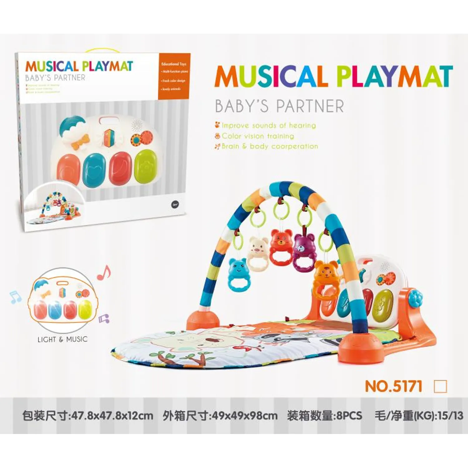 Gimnasio para Bebe con Piano Musical Color Verde