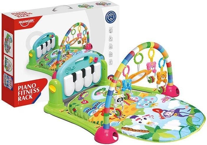 GIMNASIO PARA BEBE CON PIANO (LUZ + MÚSICA) VERDE (HE0603)