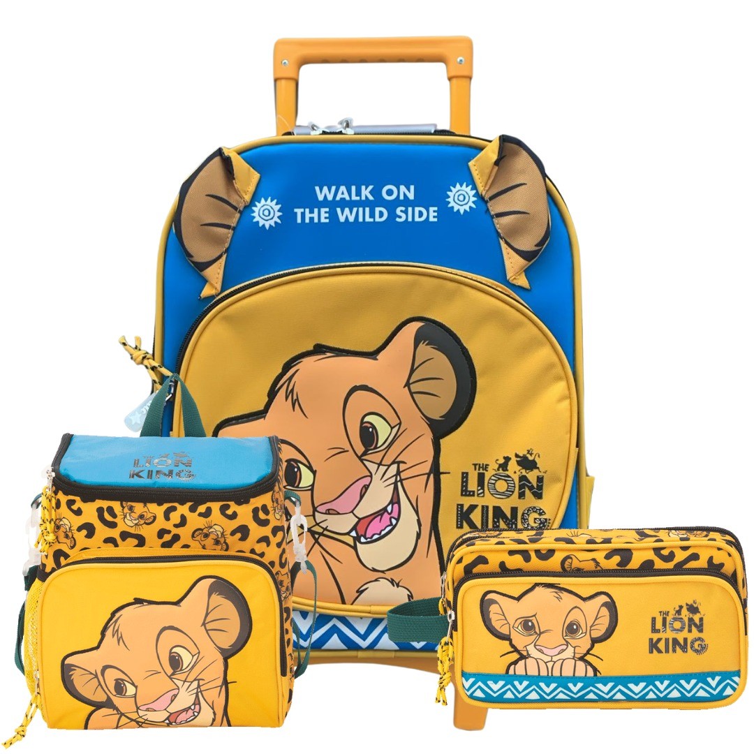 PACK DE MOCHILA  LONCHERA Y CARTUCHERA REY LEON