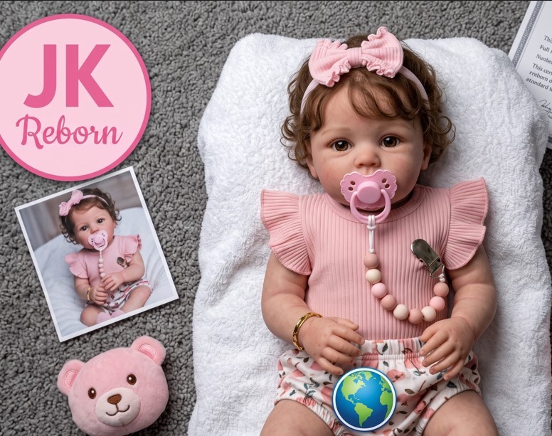 Muñeca Bebé Reborn Realista JK Reborn - Set Premium con Accesorios y Certificado 60CM (W-2197)