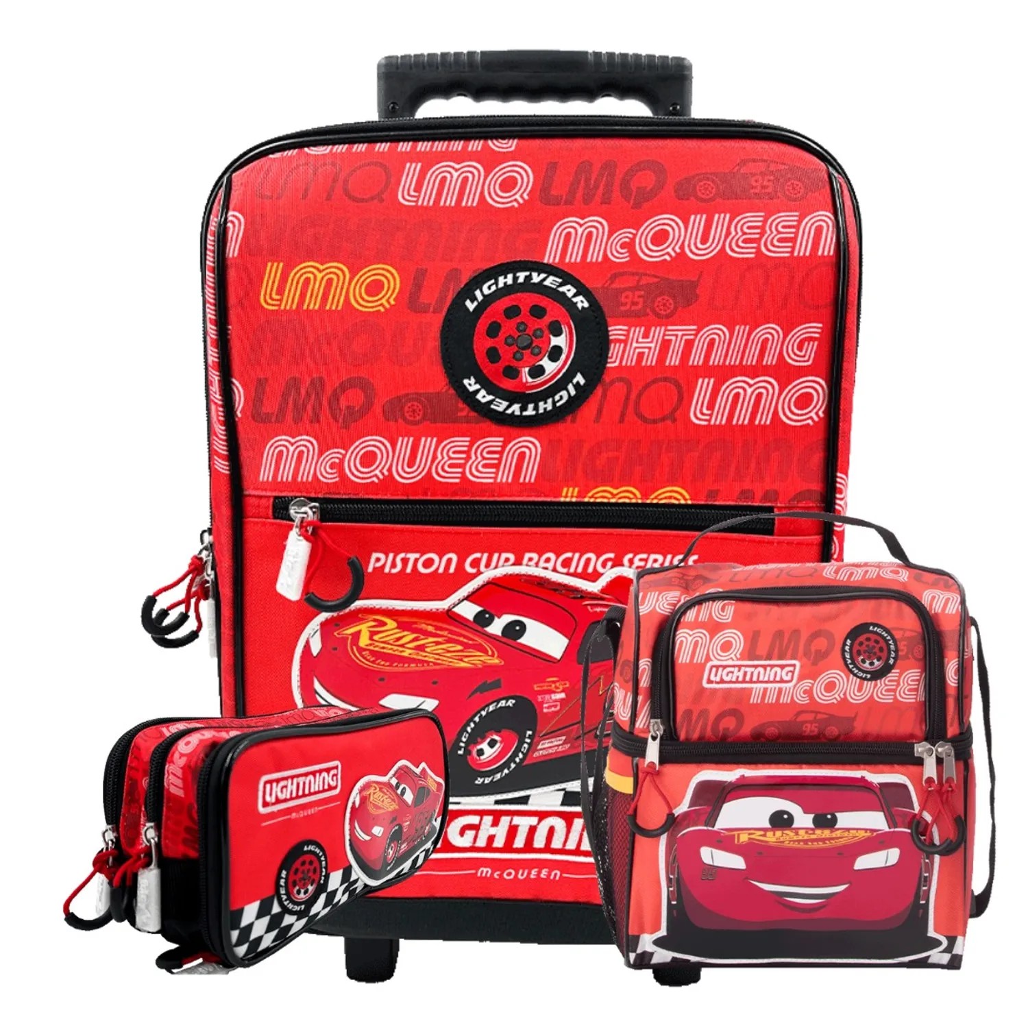 PACK DE MOCHILA LONCHERA Y CARTUCHERA CARS