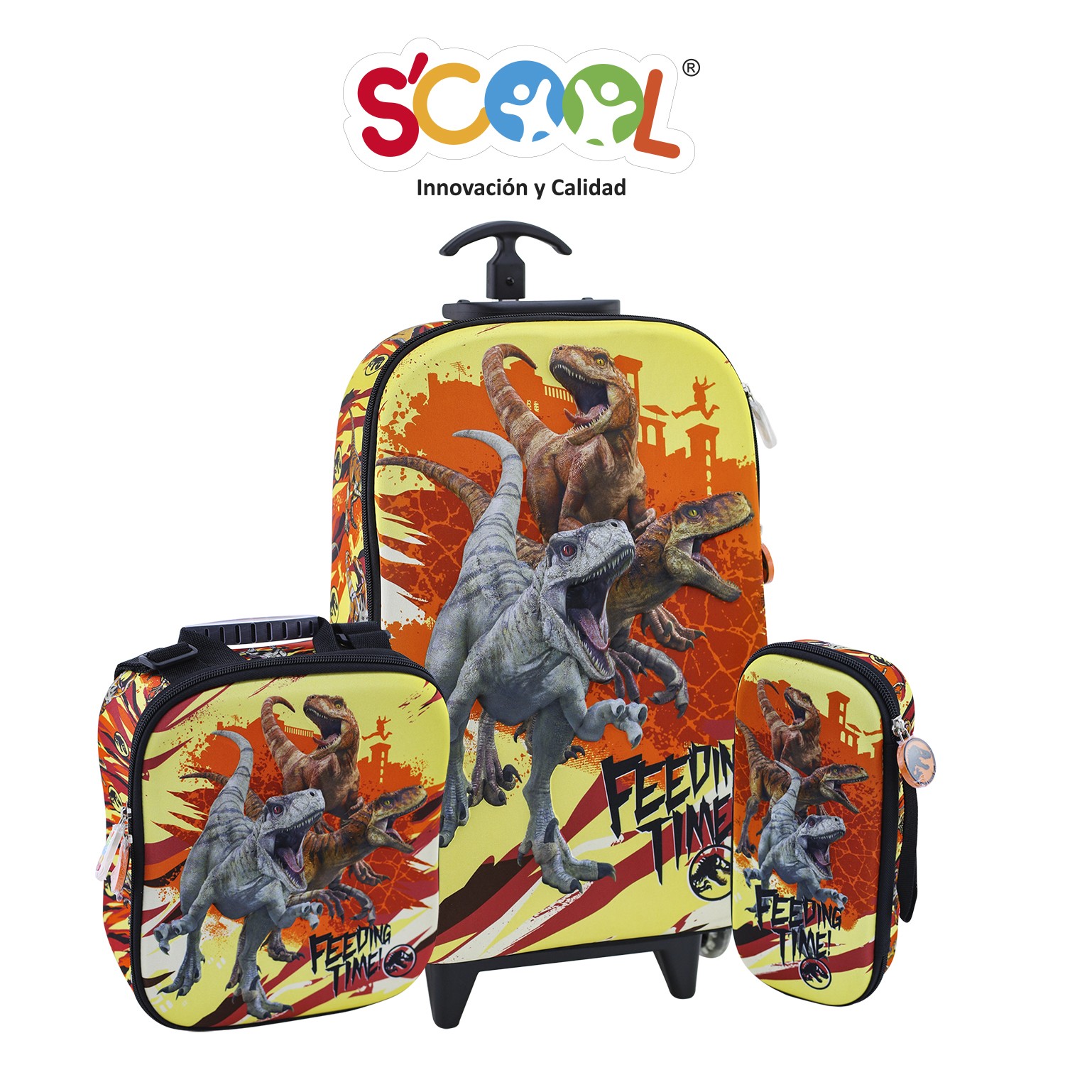 Mochila con Rueda Jurassic World Pack de 3
