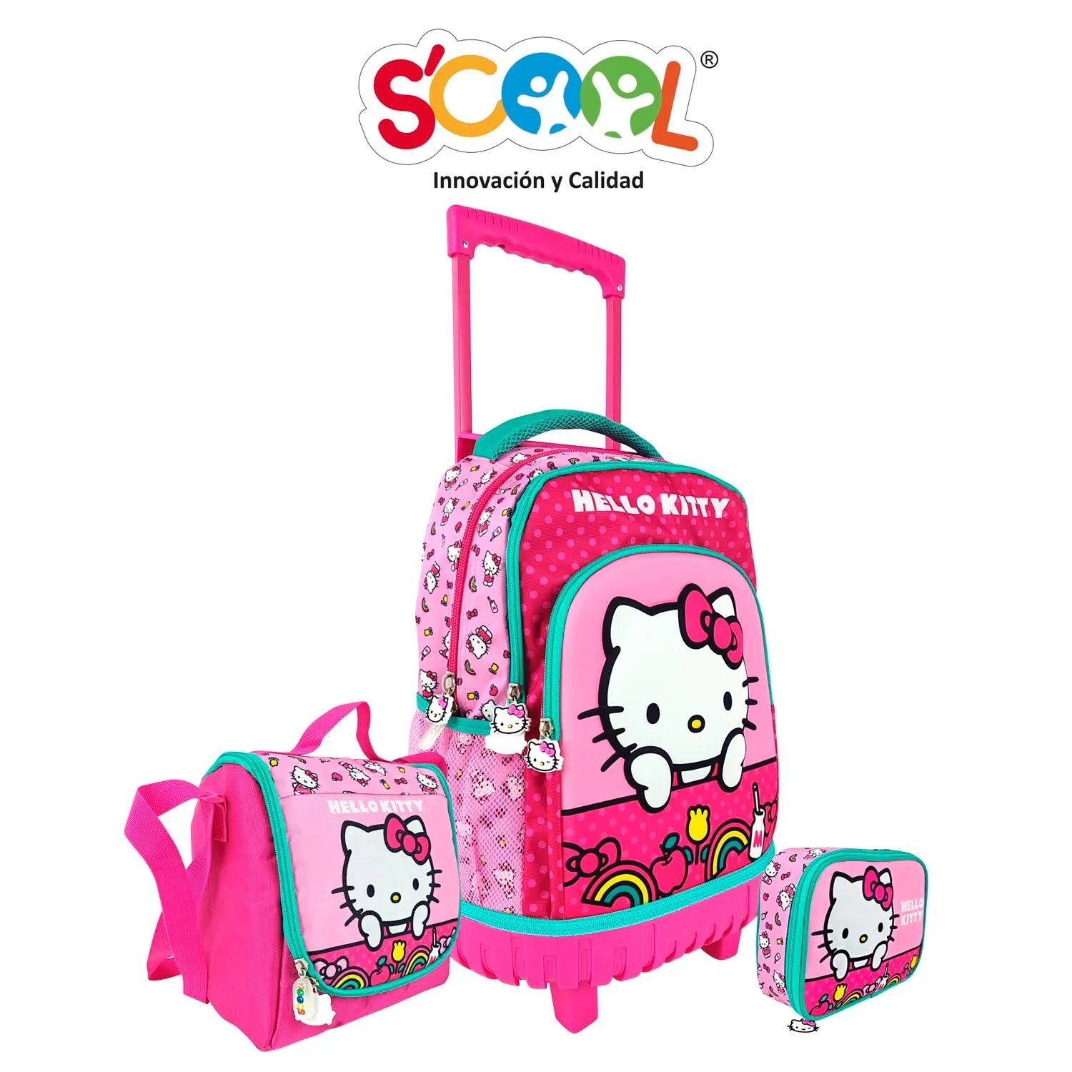PACK DE MOCHILA LONCHERA Y CARTUCHERA HELLO KITTY
