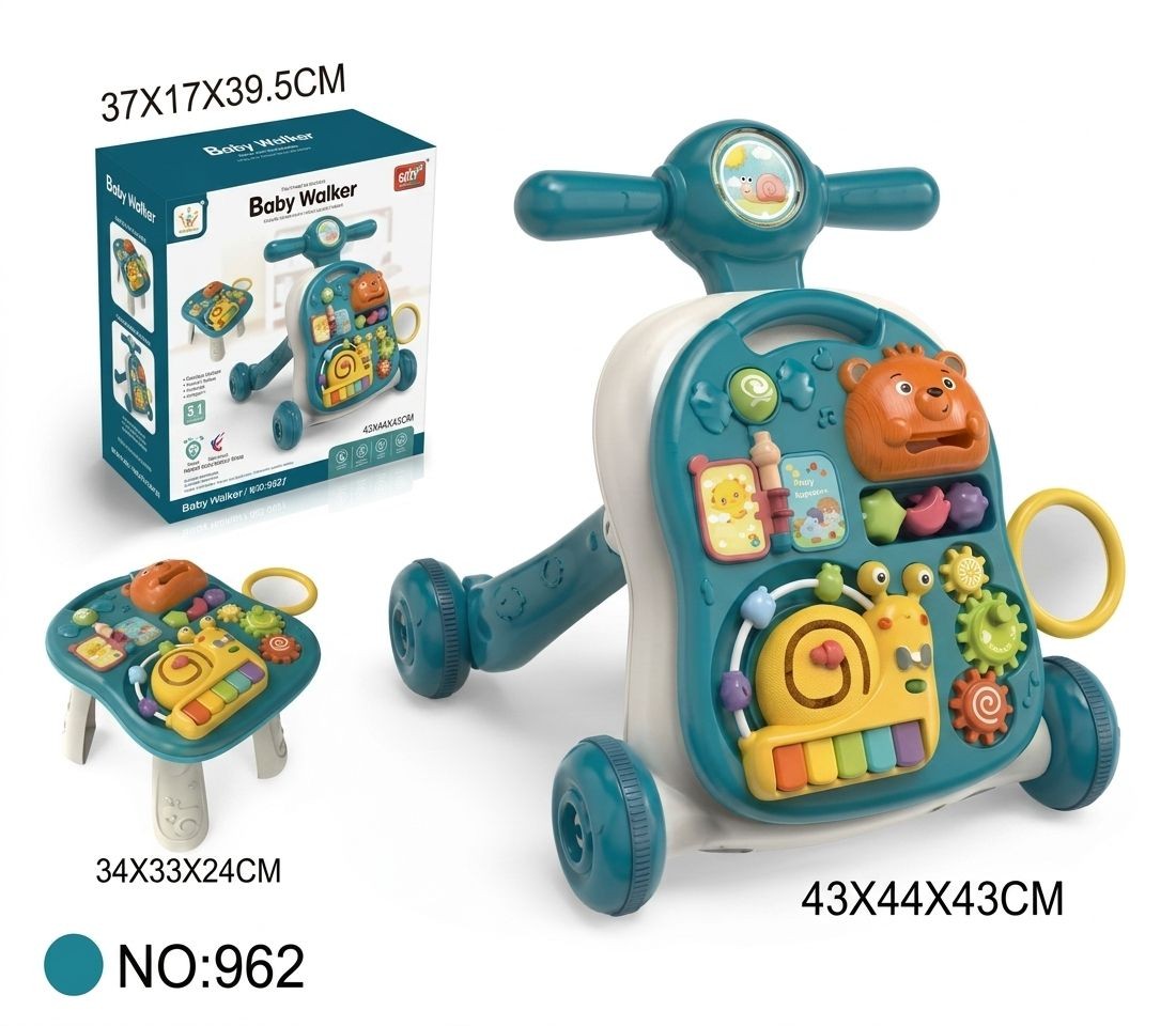 Andador Caminador y Mesa Didáctica Musical 2 en 1 - Diseño Caracol (962)