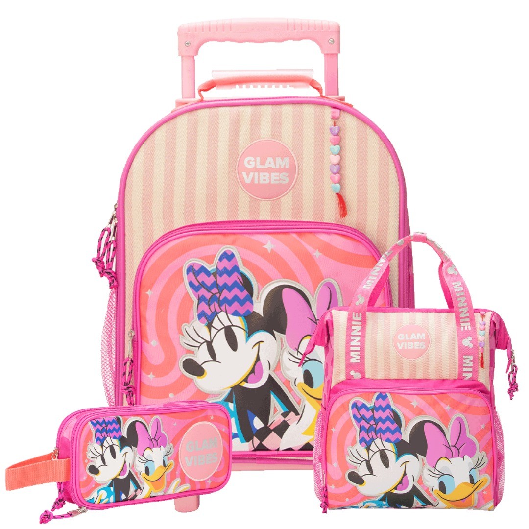 PACK DE MOCHILA  LONCHERA Y CARTUCHERA  MINNIE MOUSE