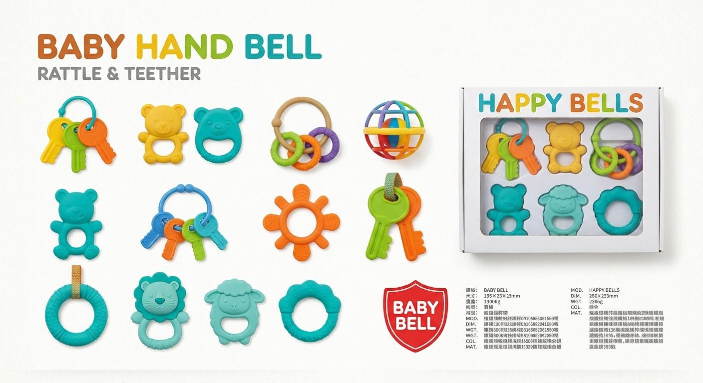 Set Premium de Sonajeros y Mordedores Sensoriales 11 Piezas – Baby Hand Bell (N55010)