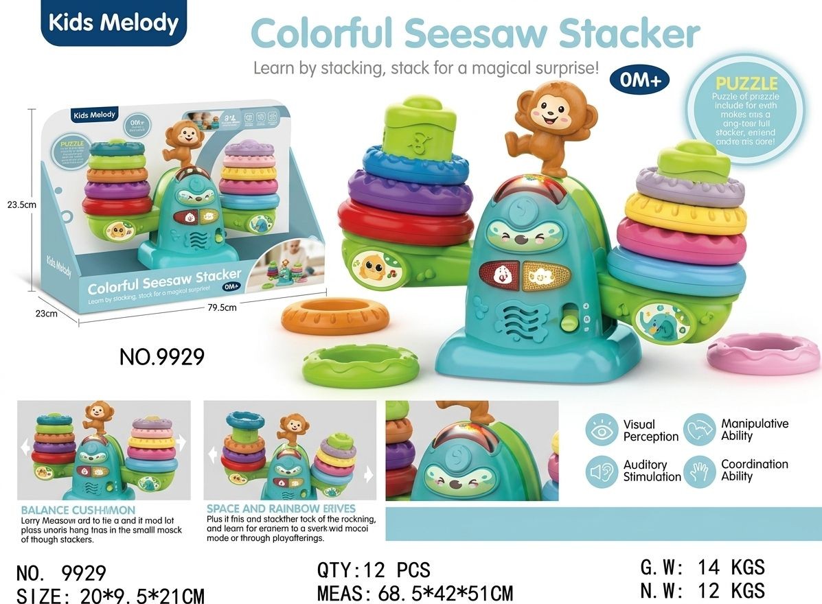 Balancín Apilable Musical y Didáctico - Colorful Seesaw Stacker Kids Melody (9929)