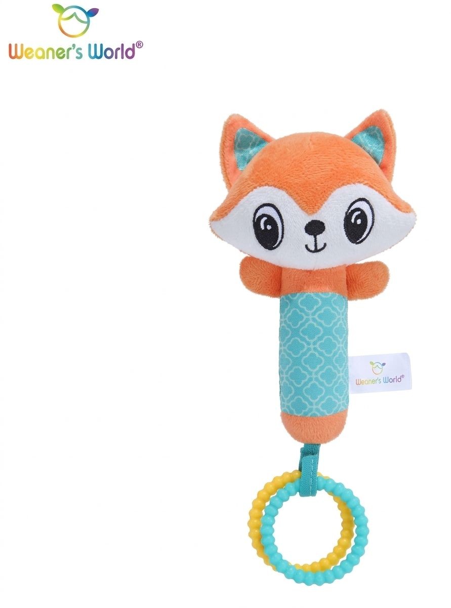 Sonajero de Peluche Sensorial con Mordedor - Diseño Zorrito (24606WA)