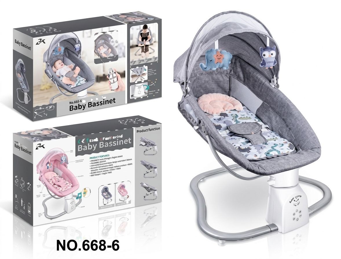 Silla Mecedora Eléctrica Automática Premium con Capota y Mosquitero (668-6)