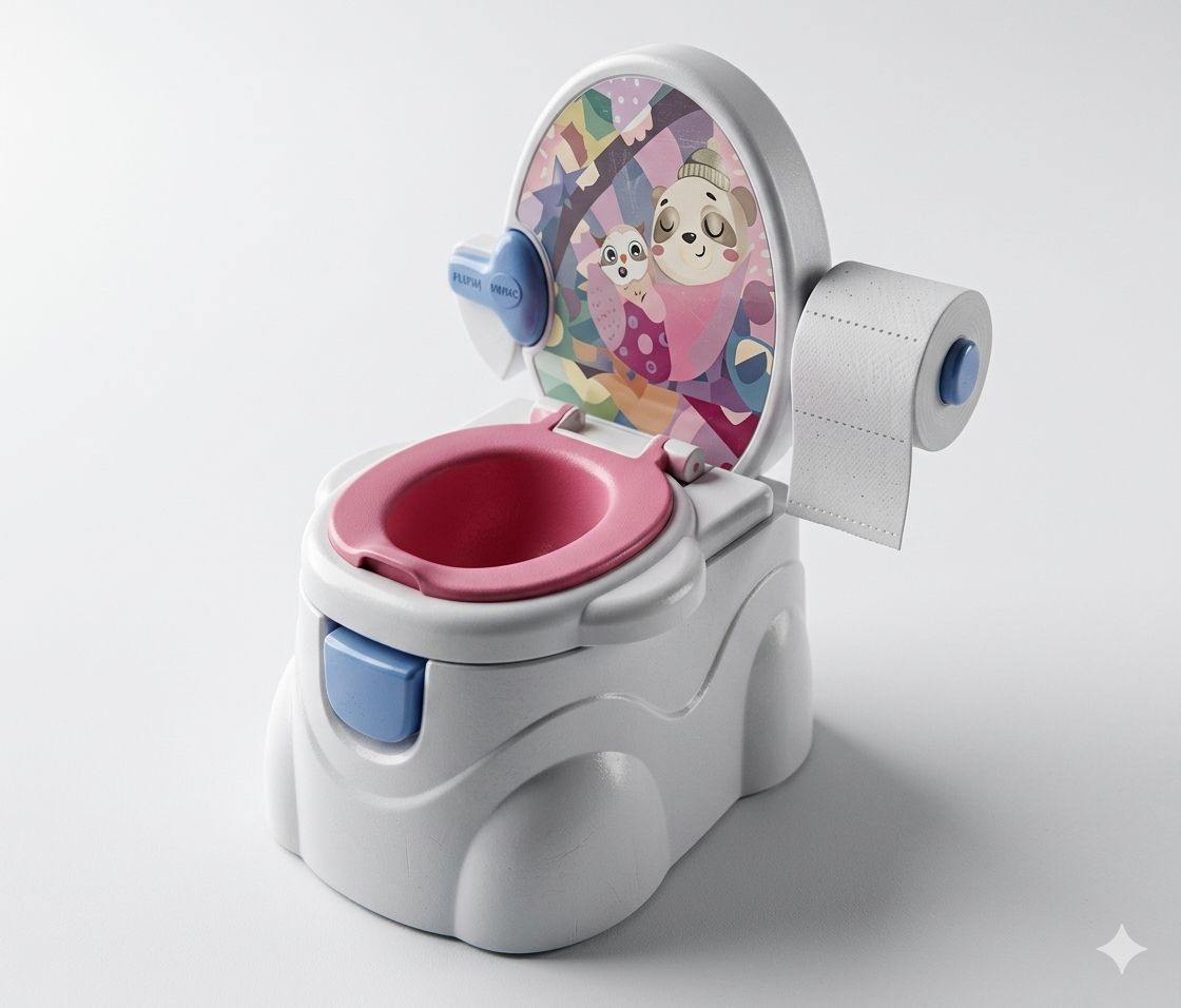 Bacinica / Inodoro Entrenador Infantil Musical Estilo Realista - Diseño Panda (3636)