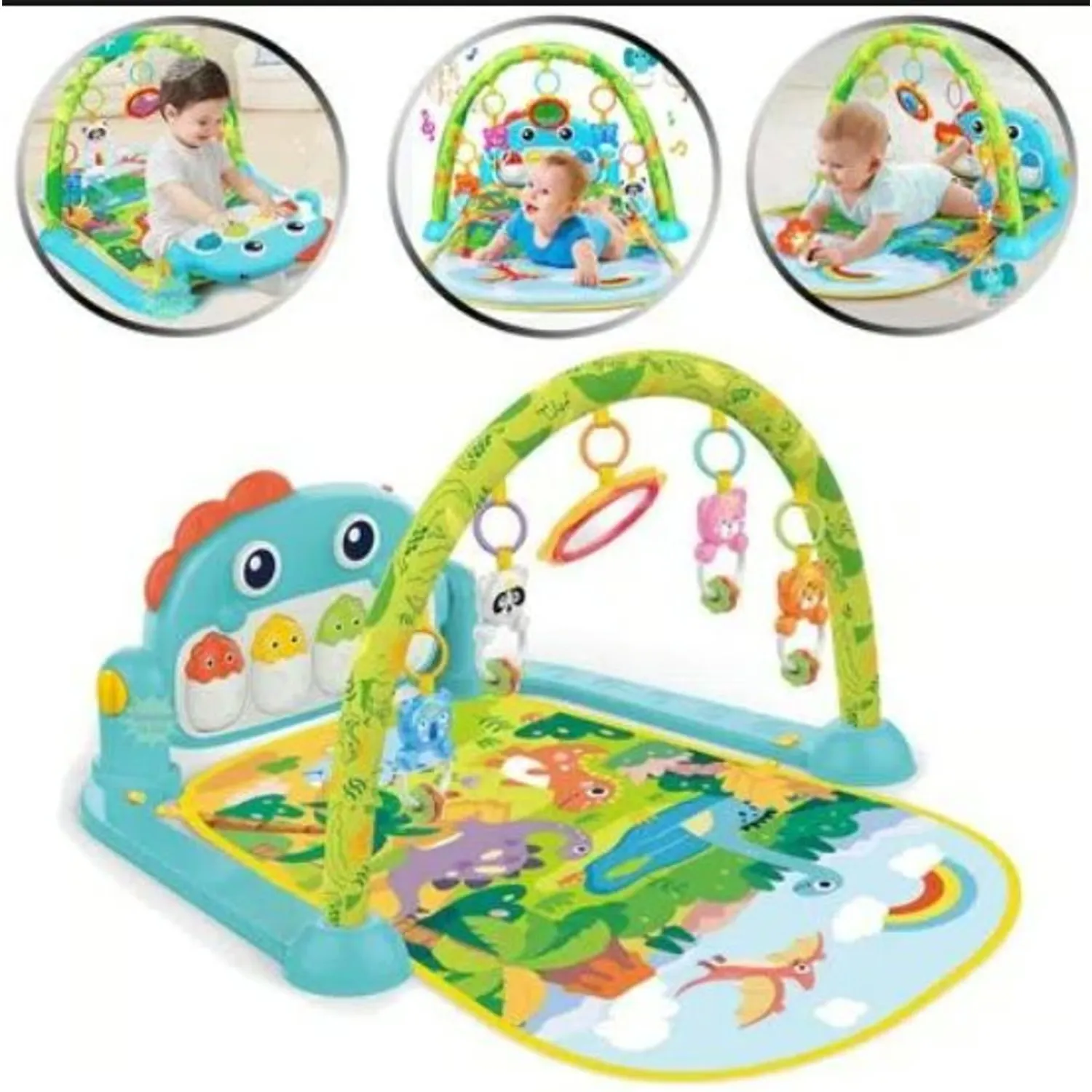 Gimnasio para Bebe con Piano Musical 3 en 1 Color Verde