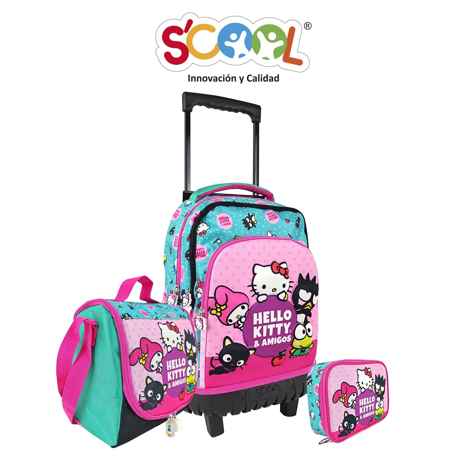 PACK DE MOCHILA  LONCHERA Y CARTUCHERA HELLO KITTY