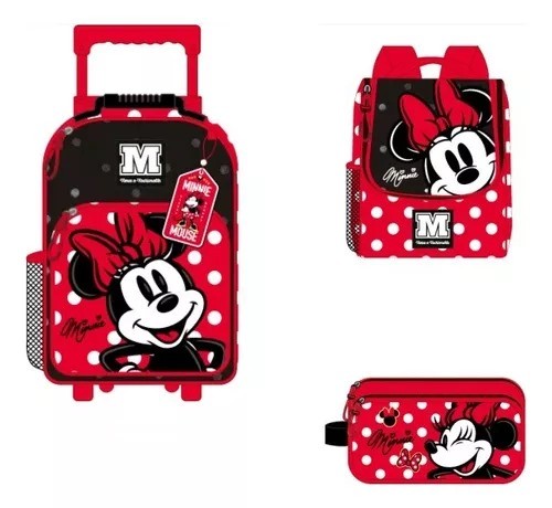 PACK DE MOCHILA  LONCHERA Y CARTUCHERA MINNIE MOUSE